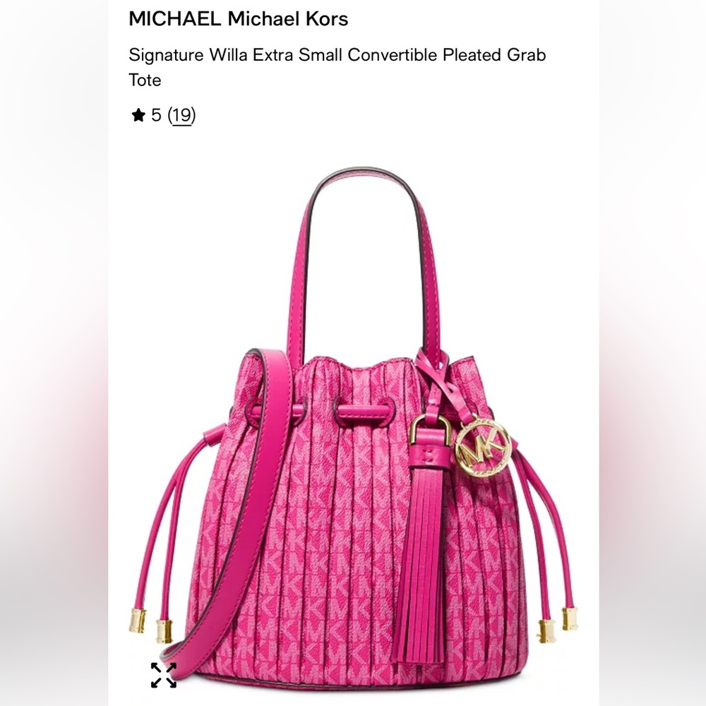 Michael Kors Signature Willa Pleated Convertible Tote/Crossbody with Pouch